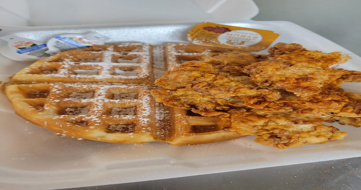 Chicken and waffle food